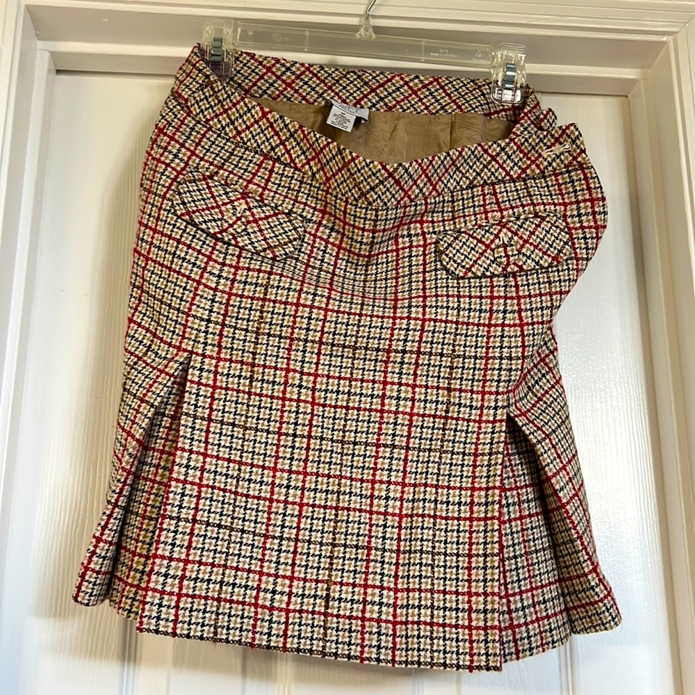 Wool pleat mini skirt